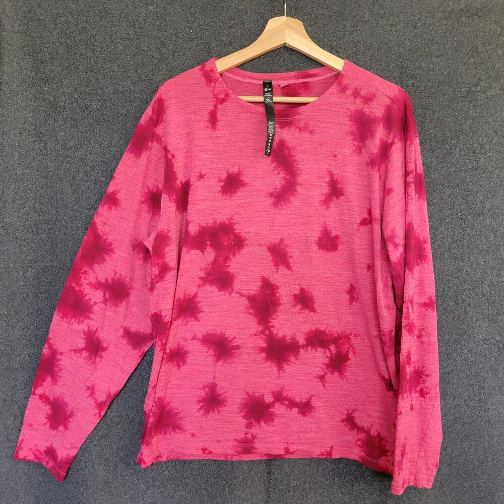 Lululemon Lab L Merino Wool Pullover Red Tie Dye Outdoor Granola Base Layer